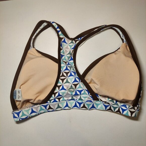 Melika Womens Bikini Set Size M Blue RACERBACK Beach Pool Vacation high cut blue - Picture 13 of 15